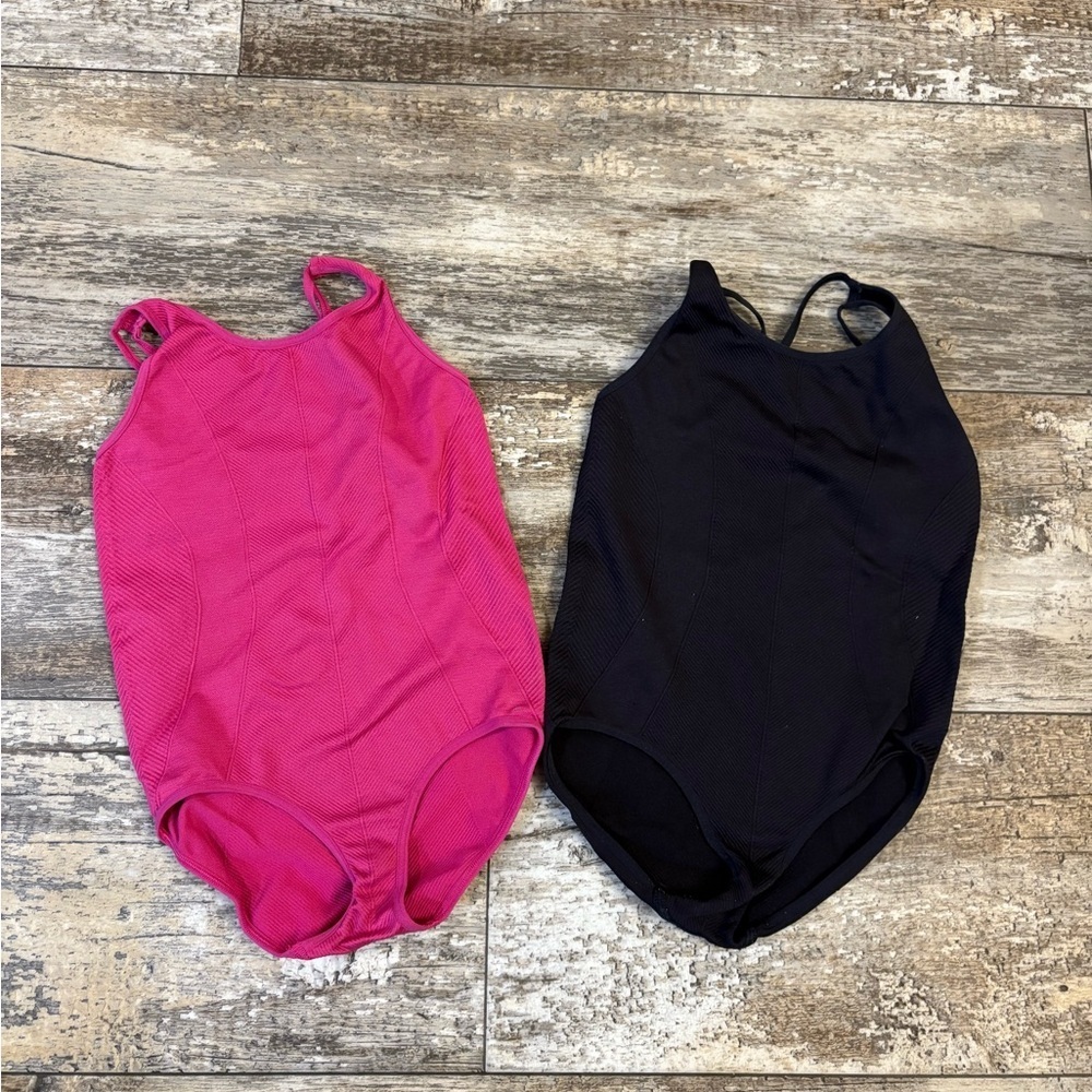 All in Motion Two Kids Leotard Black and Pink
